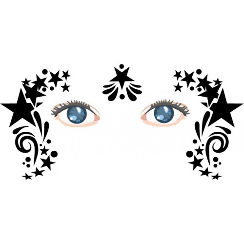 Airbrushbodyart.co.uk Star face painting stencil